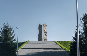 War memorial (Pomnik Żołnierzy Wojska Polskiego na Wzg&oacute;rzu Oporowskim) in Wrocław, Poland