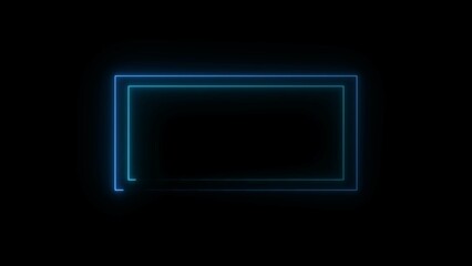 abstract glowing neon rectangle frame illustration background 4k