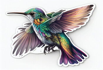 Obraz na płótnie Canvas Hummingbird on a white background. AI Generated