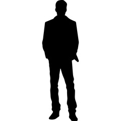 Obraz premium man standing figure silhouette illustration