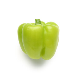 Green bell pepper on white background