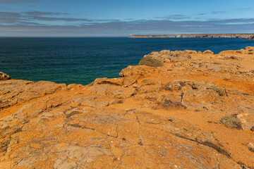 Cliffs in Sagres coast in Portugal