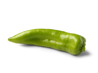 Green chili pepper on white background