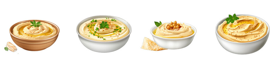 Hummus clipart collection, vector, icons isolated on transparent background