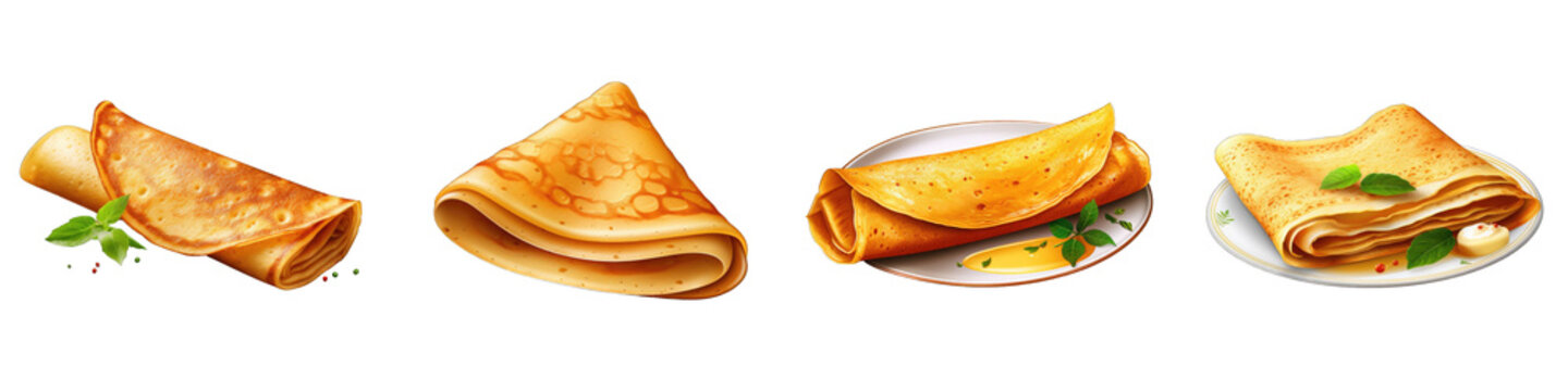 Dosa clipart collection, vector, icons isolated on transparent background