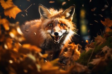 Obraz premium Captivating Moments: The Enigmatic Beauty of Foxes - AI Generated