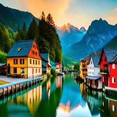 Fototapeta premium house on the lake