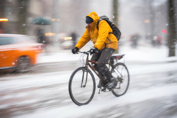 Biking Through a Snowy Dream