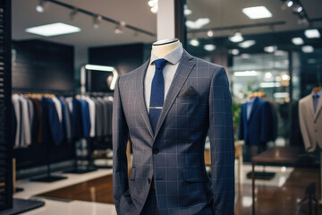 Fototapeta na wymiar Fashionable Business Suit in Retail Setting