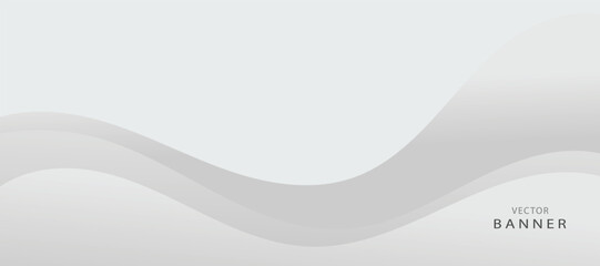 Abstract vector banner template. Modern banner template. Gray wave abstract vector background