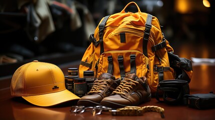 construction worker safety uniform in the field - obrazy, fototapety, plakaty