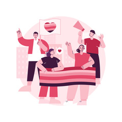 Sexuality and gender identity abstract concept vector illustration. Gender expression and identity, sexual orientation, LGBT movement, genderfluid person, bisexual, human rights abstract metaphor.