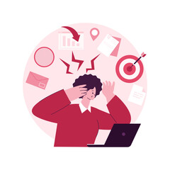 Stress abstract concept vector illustration. Acute mental disorder, work related anxiety, stress management technique, overworking, psychologist service, physical health risk abstract metaphor.