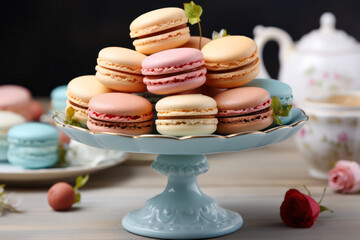 A display of exquisite vegan macarons in a spectrum of flavors and colors, showcasing their delicate textures and captivating aesthetics, perfect for indulging in a sophisticated and cruelty-free swee