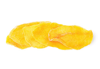 Fototapeta premium Slices of tasty dried mango on white background
