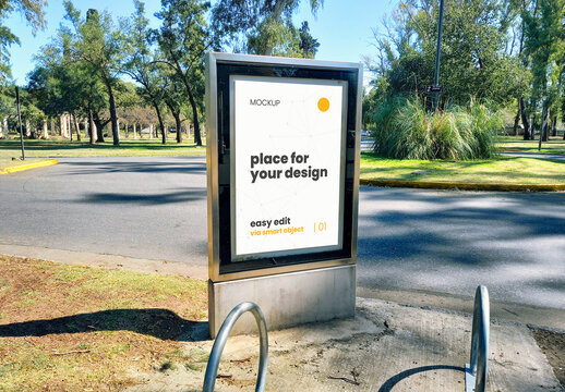 Billboard Sign Street Park Mockup 01
