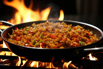 Legumes grilling at a bustling street market, with fragrant smoke and enticing aromas drawing in food enthusiasts from all around | ACTORS: Street Market Legume Grill | LOCATION TYPE: Food Market | CA