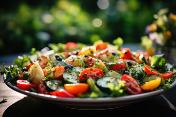 A casual backyard cookout with friends and family, featuring a variety of grilled steaks, fresh salads, and summery beverages | ACTORS: Summer Steak Cookout | LOCATION TYPE: Garden | CAMERA MODEL: Can