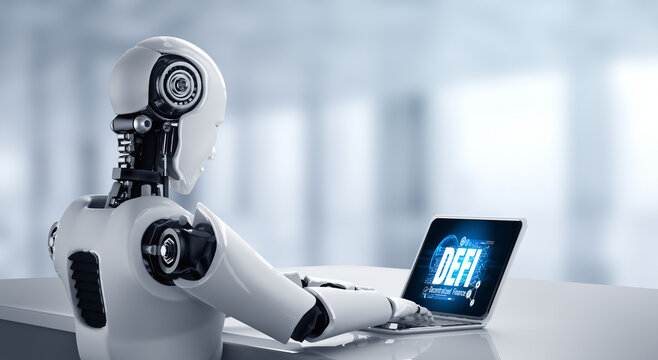AI robot with artificial intelligence using modish computer software by machine learning system