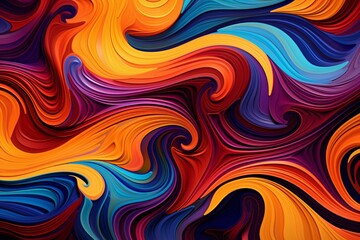 Obraz premium Vibrant flowing pattern of abstract design. Generative AI
