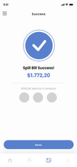 Bill Split Success, Budget Management Payment and Invoice Splitter Mobile App and Ui Kit Template