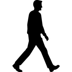 man walking alone silhouette illustration