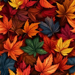 Fototapeta premium Autumn Creative Abstract Photorealistic Texture. Screen Wallpaper. Digiral Art. Abstract Bright Surface Square Background. Ai Generated Vibrant Texture Pattern.