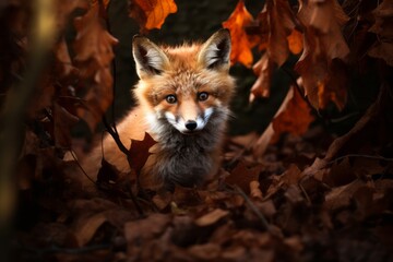 Naklejka premium Captivating Moments: The Enigmatic Beauty of Foxes - AI Generated