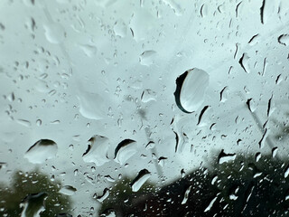 water drops on glass