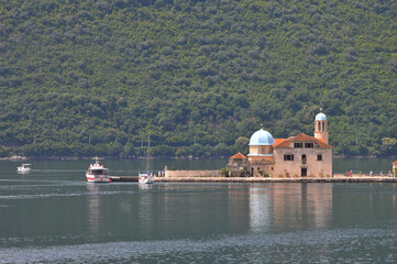 Church on the island in town Perast, Kotor bay, Montenegro.