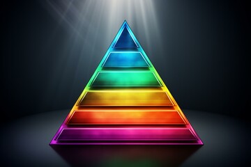 multicolored levels pyramid representing Maslow's hierarchy. Generative AI