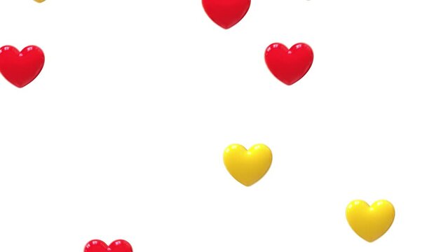 3d red hearts shape beat rhythm motion graphic loop for valentine's day romantic feelings