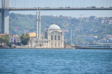 Fototapeta na wymiar Ortakoy Mosque in Istanbul.