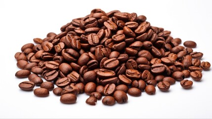Fototapeta premium Spilled Coffee Beans - Vibrant Roasted Seeds of Nature's Brown Caffeine