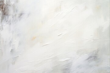 White Textures on Abstract Light Background: Contemporary Oil Painting with Brush Strokes on Textured Paper Surface