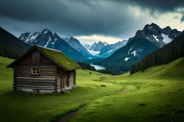 mountain hut in the mountains