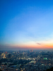 Panoramic view of Seoul during suset. 