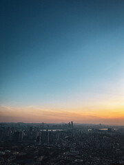 Panoramic view of Seoul during suset. 