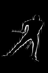 Fototapeta premium silhouette of a man, skiers 