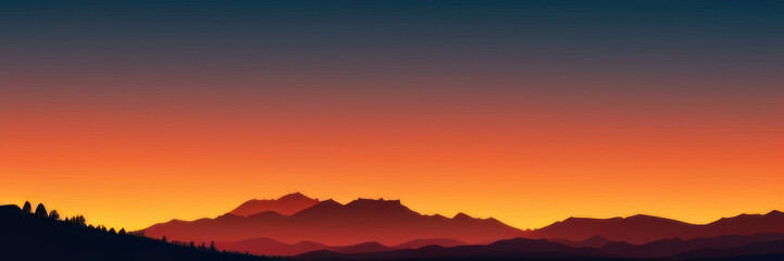 Beautiful mountain sunset background, Generative AI