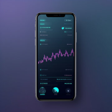 The phone screen displays various graphs that can display data and statistics in graph form to the user. Displaying graphs on your phone screen is a quick and convenient way.Generative AI illustration