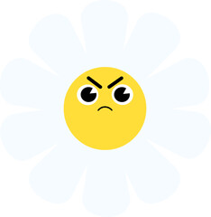 Daisy Flower Face Angry