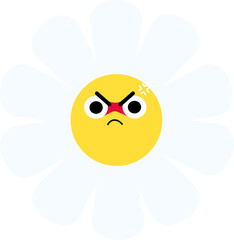 Obraz premium Daisy Flower Face Over Angry
