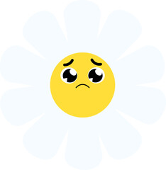 Daisy Flower Face Over Sad