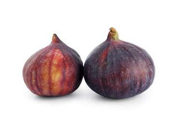Fresh juicy figs isolated on white background