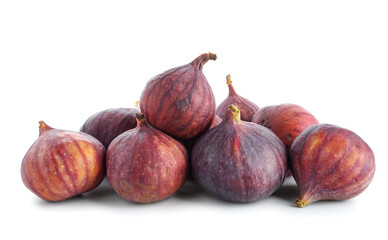 Fresh juicy figs isolated on white background