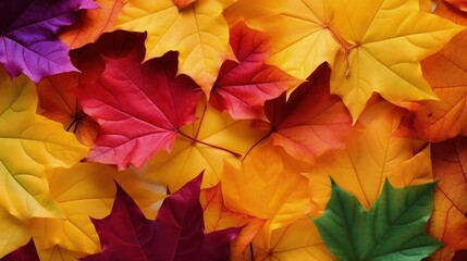 Naklejka na ściany i meble A close up of a bunch of colorful leaves