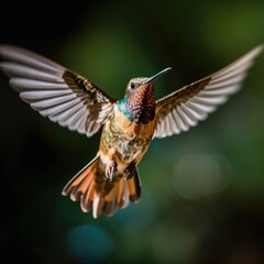 Beautiful hummingbird in flight - generative AI