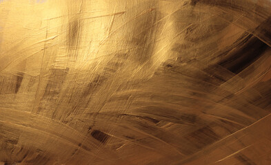 Bronze and gold ink smear brush stroke stain blot glow texture wall background.