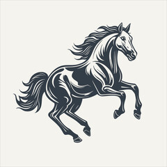 Wild horse icon. Vintage woodcut engraving style vector illustration.
